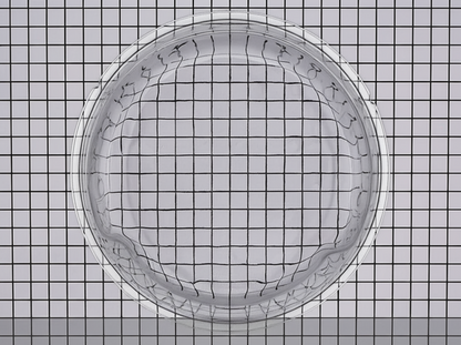 Clear plastic grid on a grid-patterned background