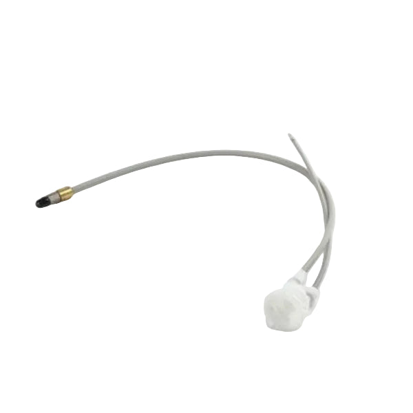 White electronic component with a cable on a light gray background