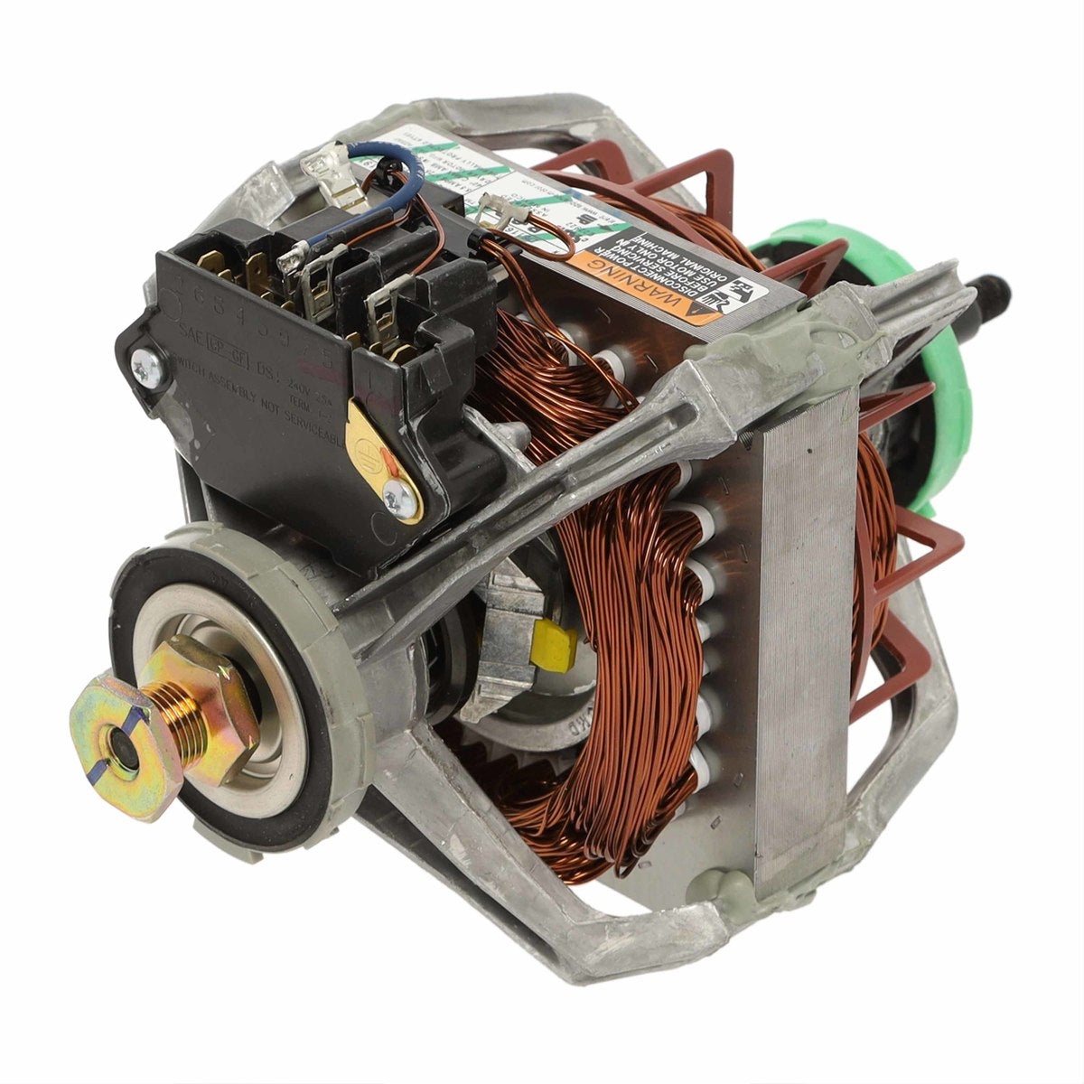 Electrical motor or generator component on a white background