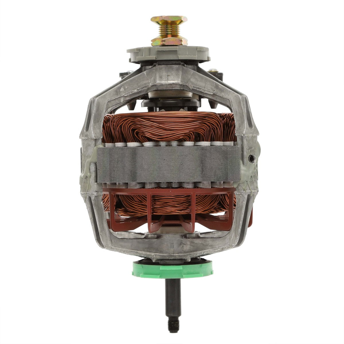 Motor with copper windings on a white background