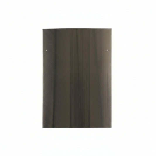 A rectangular dark gray panel or mat with a subtle vertical textured pattern, shown against a white grid background.