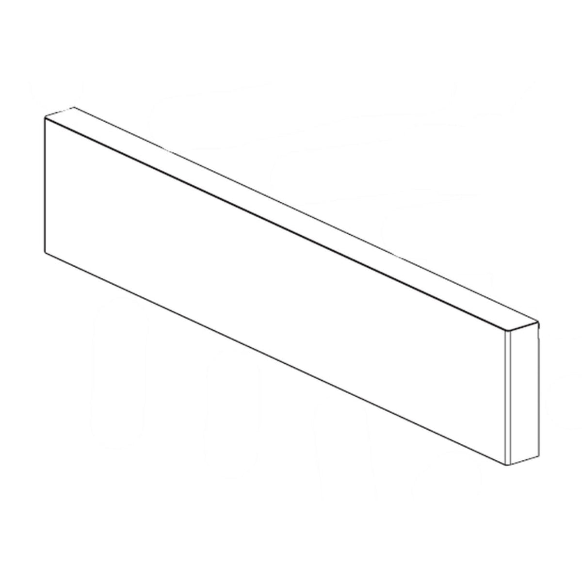 Line drawing of a rectangular object on a white background