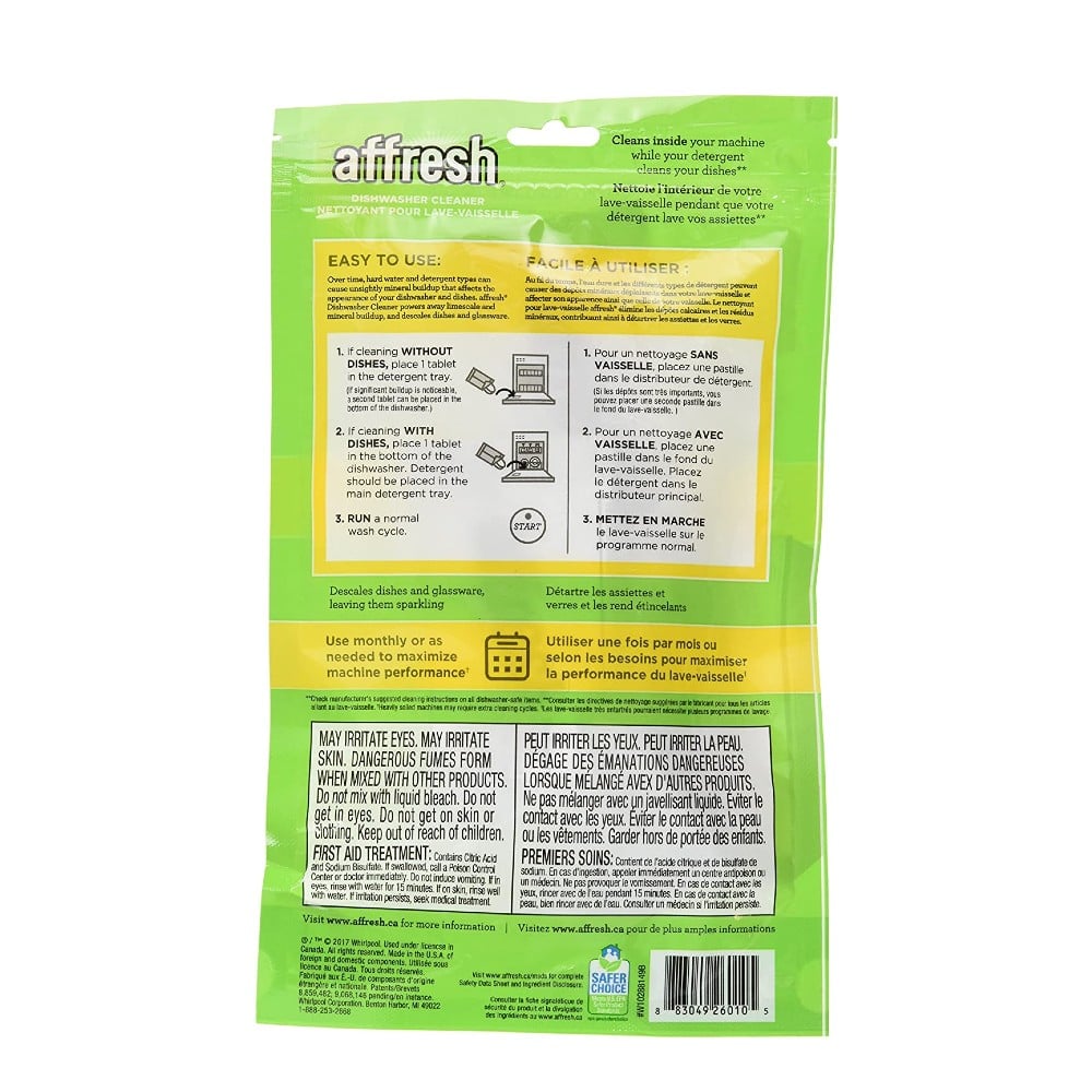 Whirlpool W10288149B Affresh Dishwasher Cleaner