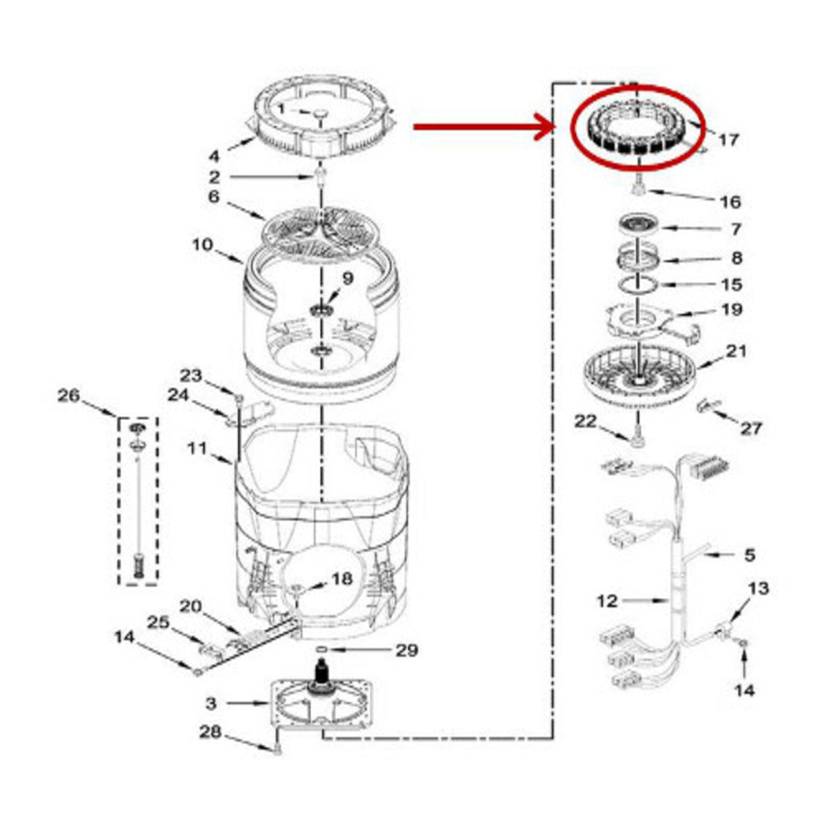 Whirlpool W10915700 STATOR