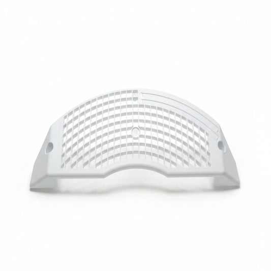 White plastic vent cover on a grid background