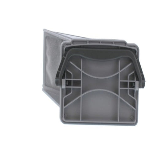 Gray plastic filter on a white background