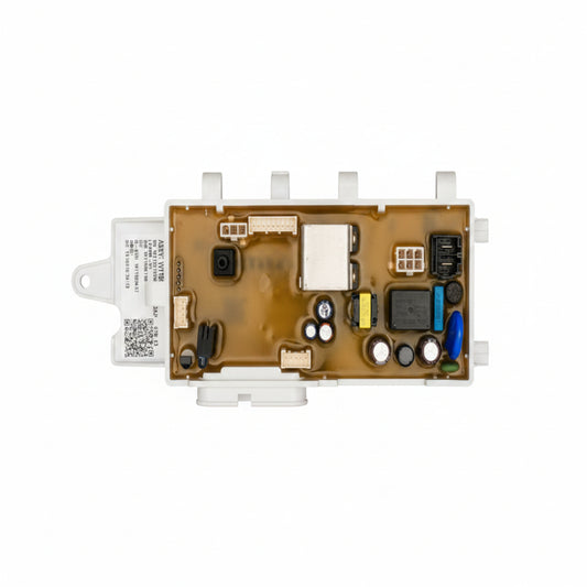 Electrical component with various connectors and labels on a grid background