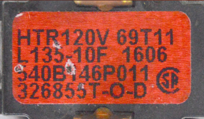 WG04F01127 GE Dryer Thermostat Outlet Control