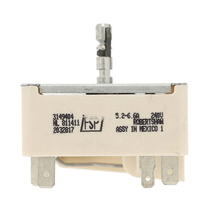 WP3149404 Whirlpool Range Infinite Switch, 6"