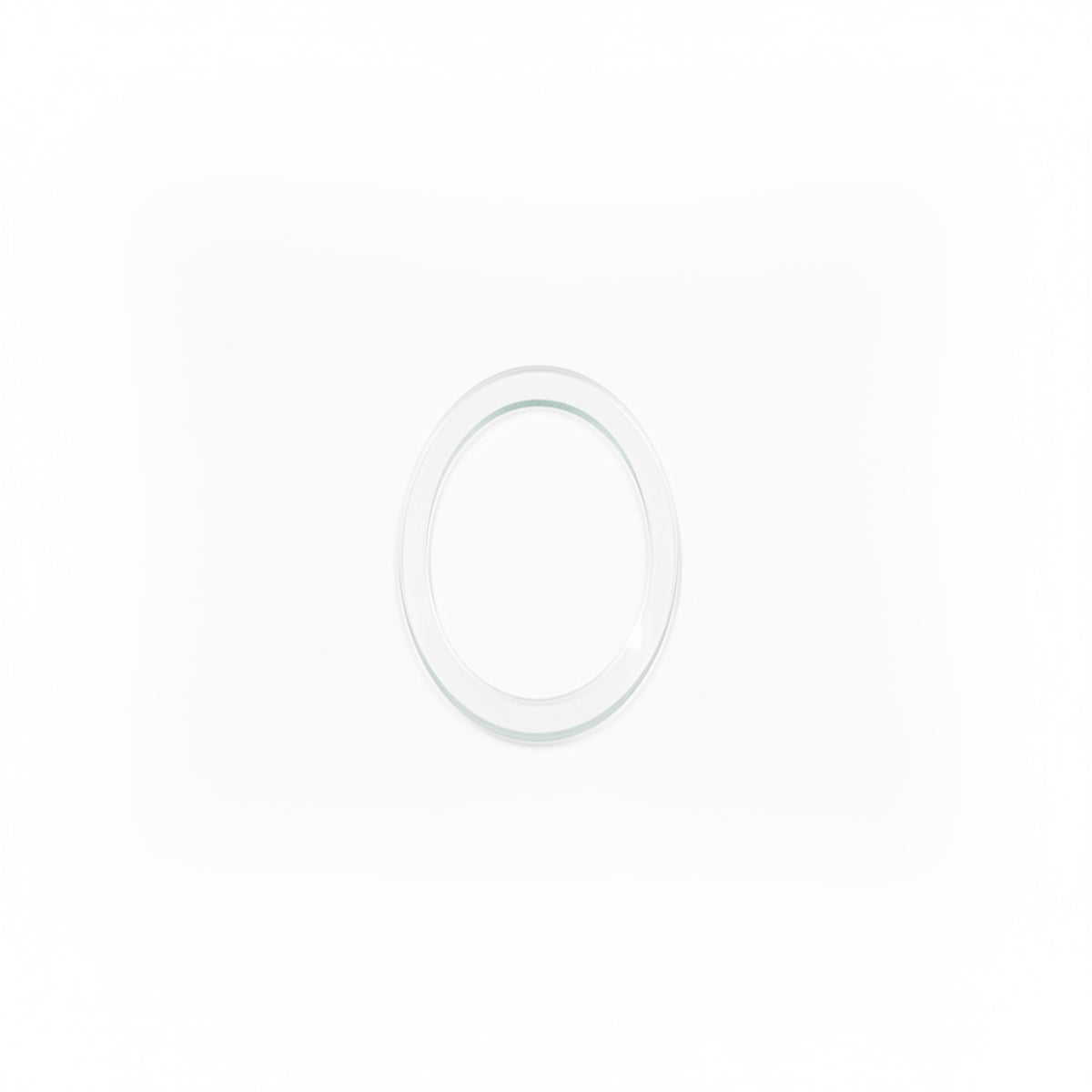 Clear circular object on a grid background