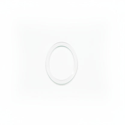 Clear circular object on a grid background