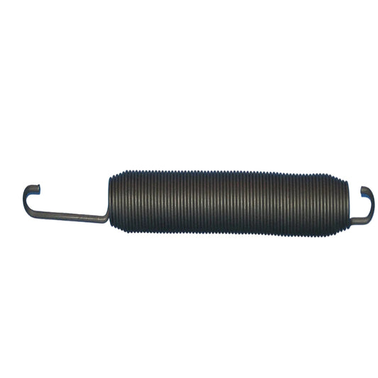 Coiled spring with hooks on a blue background