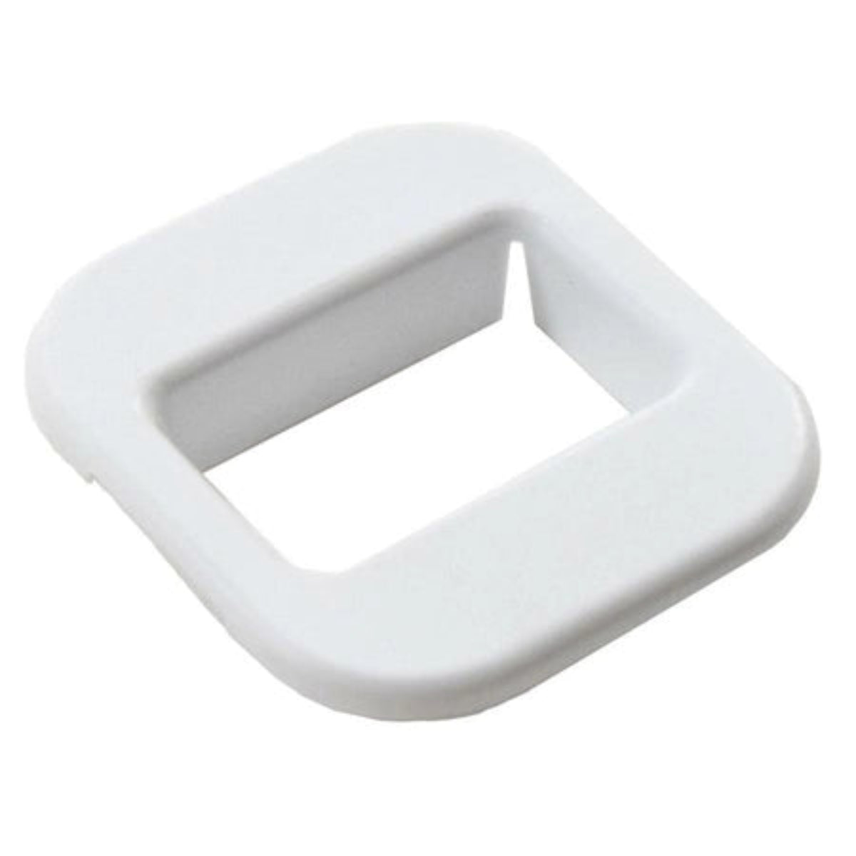 White plastic ring on a white background