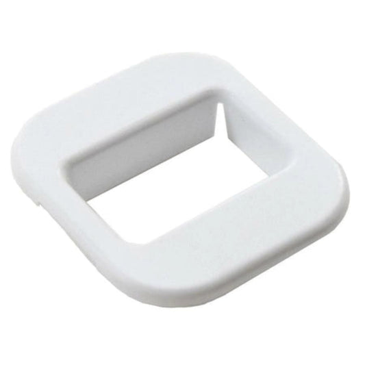 White plastic ring on a white background