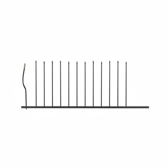 Metal rod with small spikes on a grid background