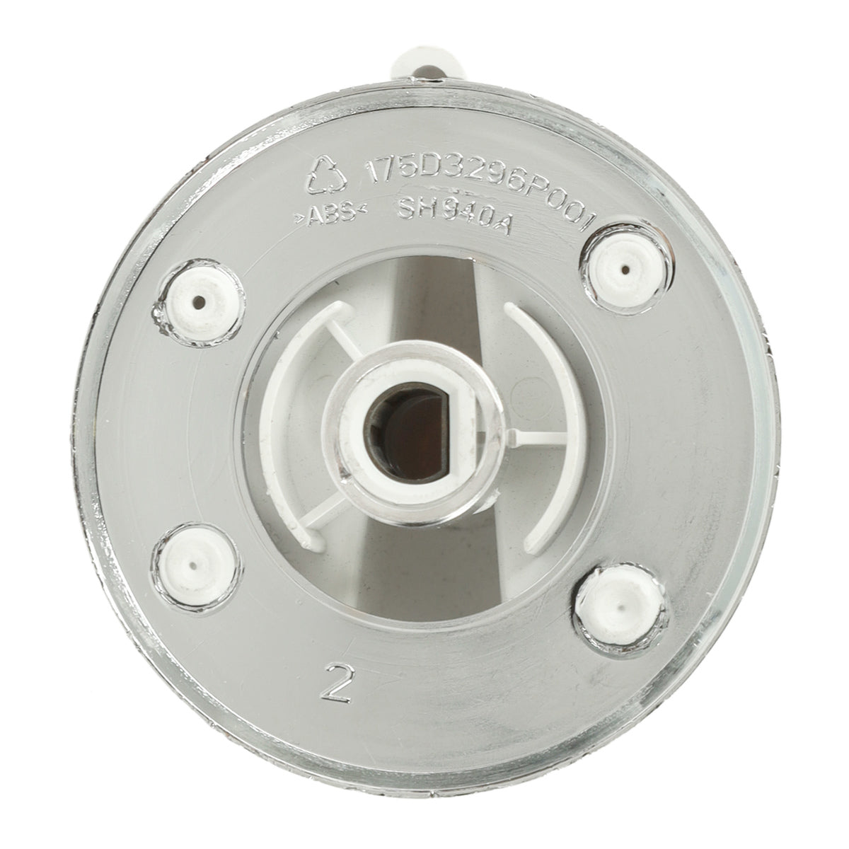 WW02F00278 GE Dryer Control Knob Assembly, White/Chrome