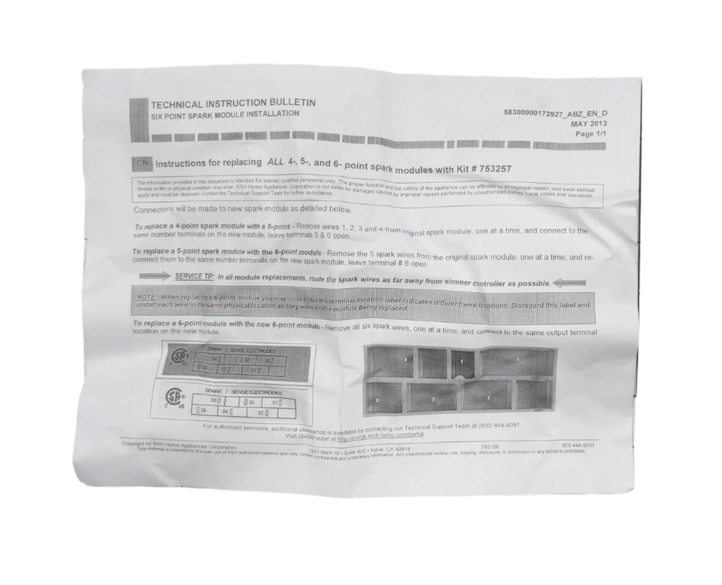 00753257 Bosch Range/Cooktop Spark Module Fixing Kit - Appliance Parts Canada
