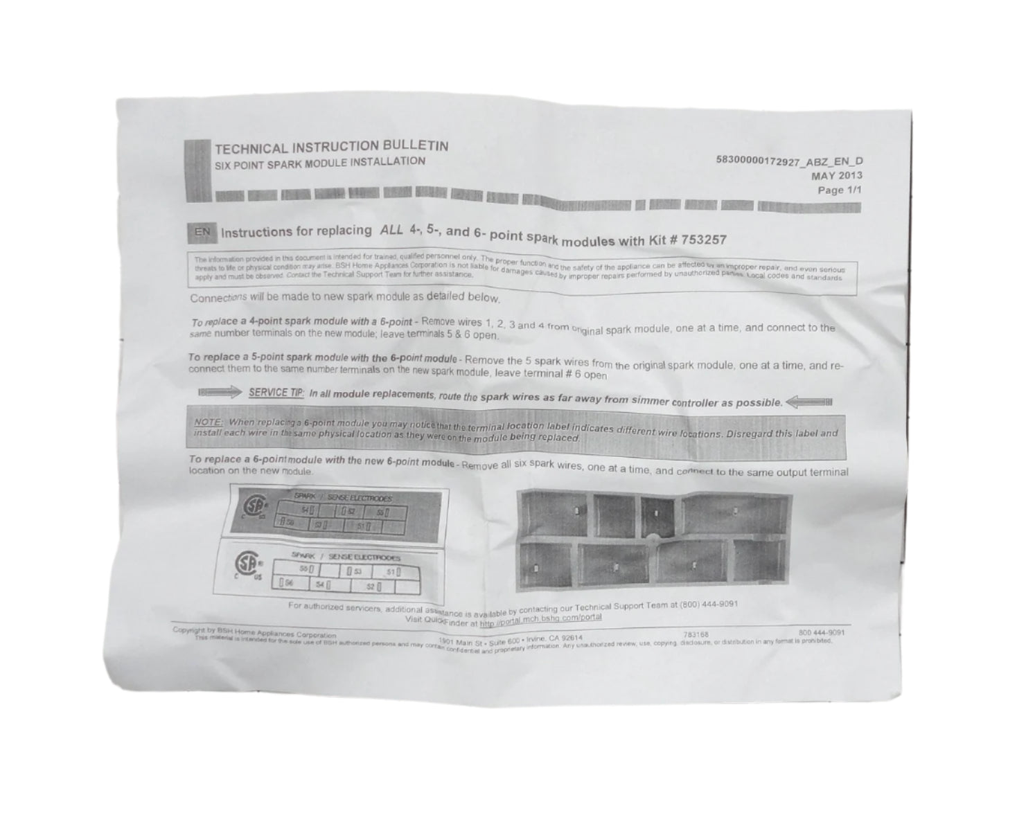 00753257 Bosch Range/Cooktop Spark Module Fixing Kit - Appliance Parts Canada