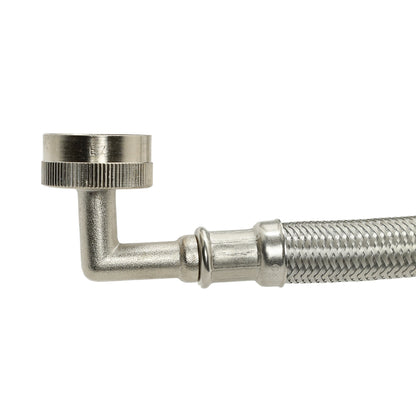 41065 5’ Stainless Steel Washing Machine Hoses with 90° Elbow - 1 Pair - Appliance Parts Canada