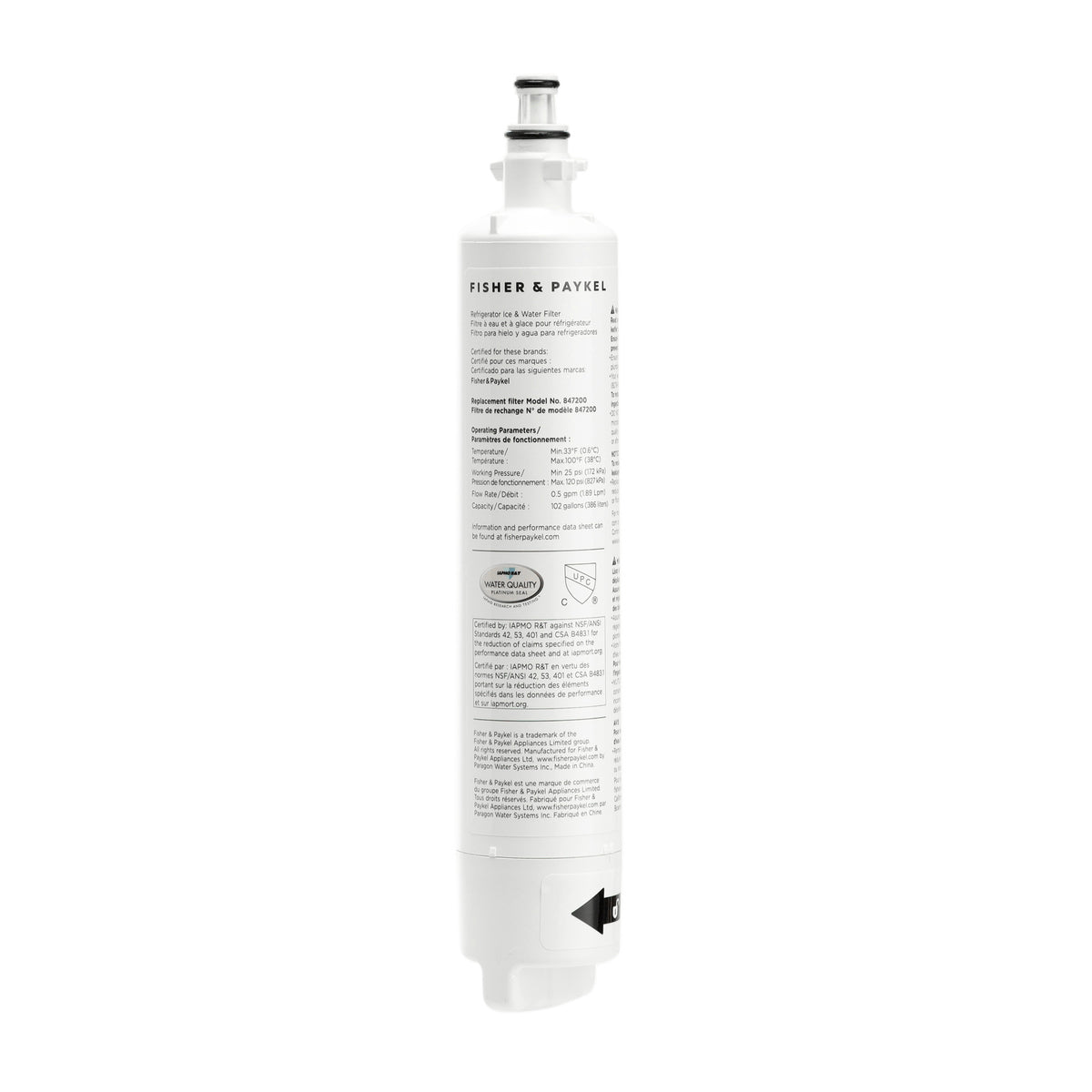 847200 Fisher & Paykel / DCS Refrigerator Water Cartridge Filter - Appliance Parts Canada
