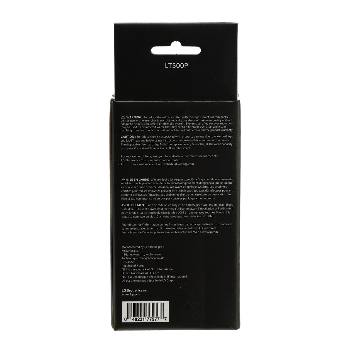 ADQ72910911 LG Water Filter (LT500P) - Appliance Parts Canada