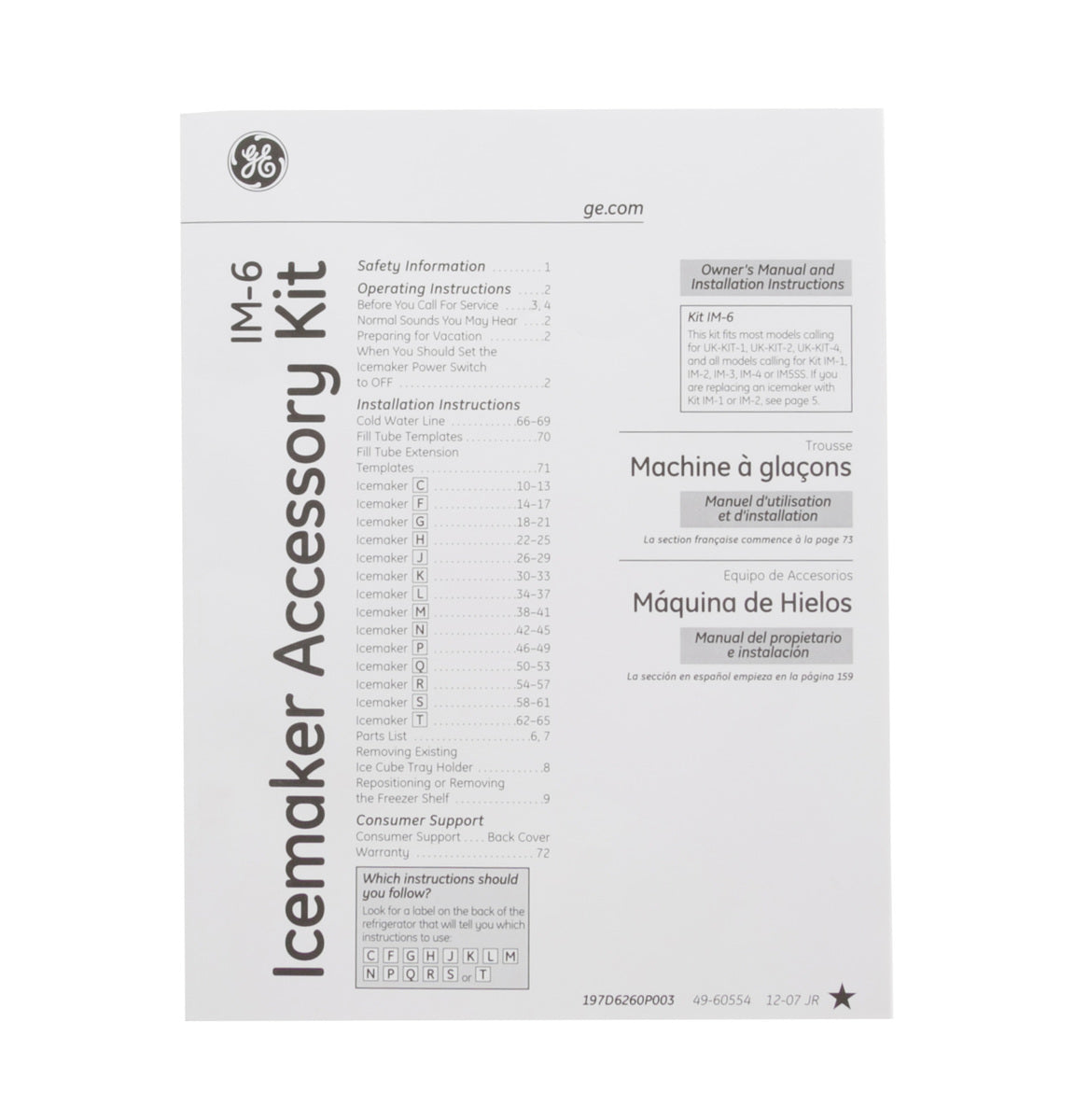 GE IM6D Icemaker Kit - Appliance Parts Canada