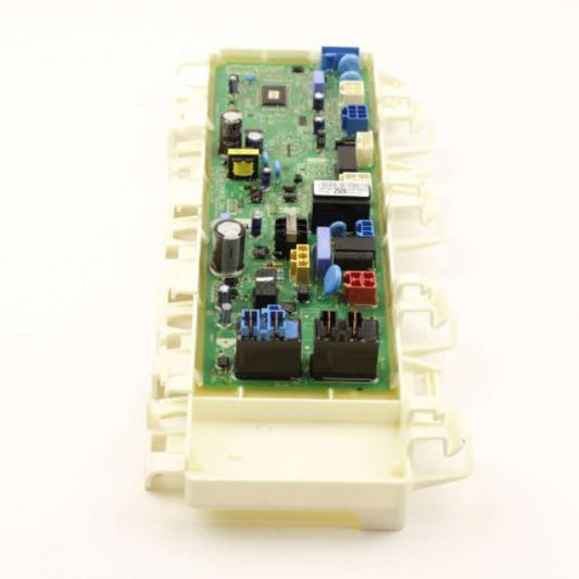 Electronic circuit board with various components on a white background