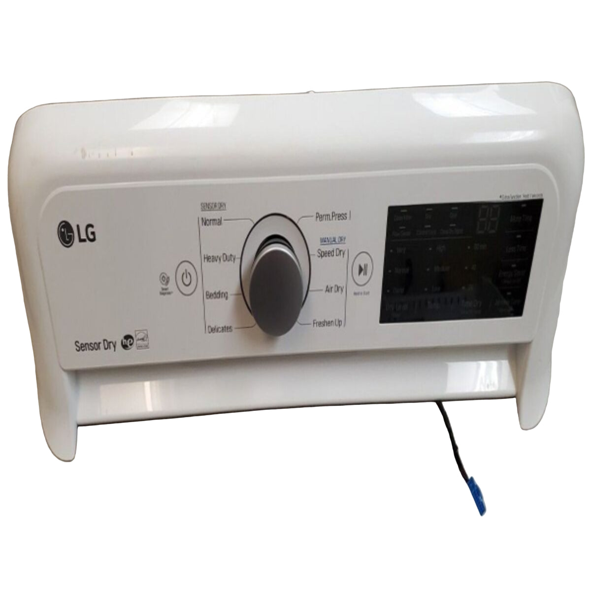 LG dryer on a beige carpet